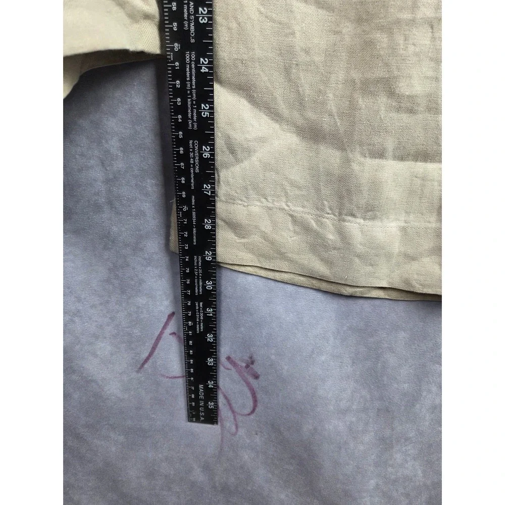 Talbots Signature Beige 100% Linen Wide Leg Pants Trousers‎ Womens 10P Petite